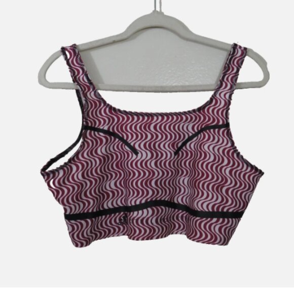 Adidas Stella McCartney size Large True Purpose Printed Crop Top Sports Bra NEW - Picture 1 of 5